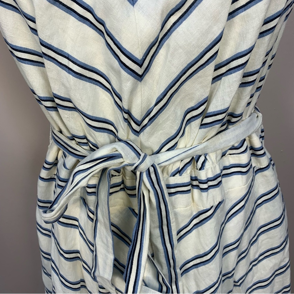 New York & Company Striped Linen Blend Halter Midi Dress - Picture 9 of 11